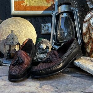 Cole Haan Leather Woven Loafers